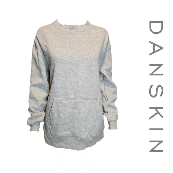 Danskin Women's Crewneck Pullover with pocket NWT Light Gray - Picture 1 of 8